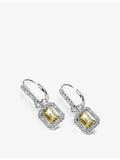 CARAT London sterling silver drop earrings with yellow cubic zirconia (British brand)
