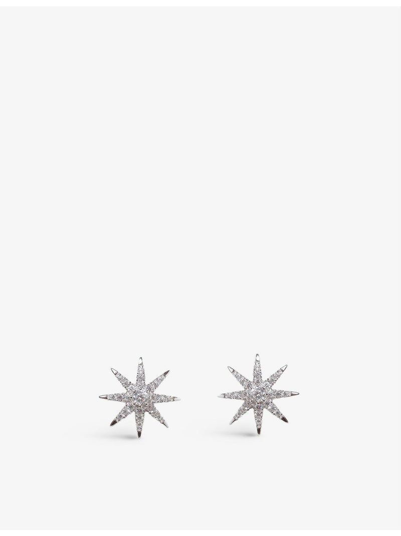 CARAT London star-shaped sterling silver earrings with cubic zirconia, UK version