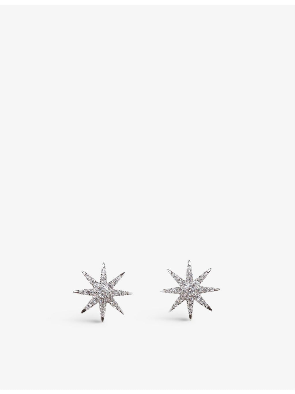 CARAT London star-shaped sterling silver earrings with cubic zirconia, UK version