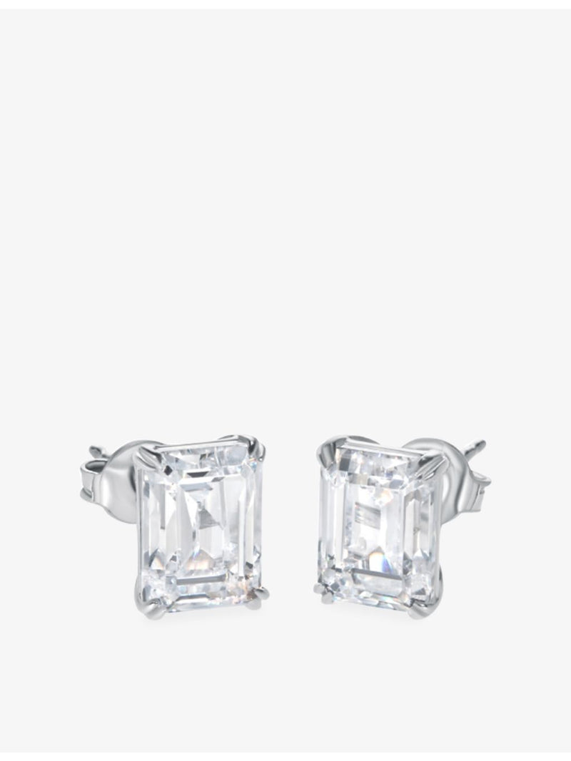 Carat London stud earrings emerald-cut cubic zirconia 1.5ct (British brand)
