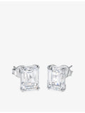 Carat London stud earrings emerald-cut cubic zirconia 1.5ct (British brand)