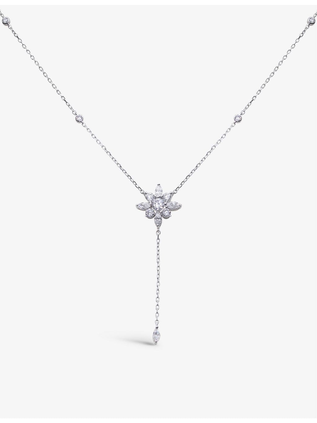 CARAT London sterling silver cubic zirconia pendant necklace - British product