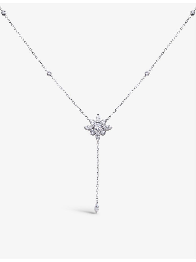 CARAT London sterling silver cubic zirconia pendant necklace - British product