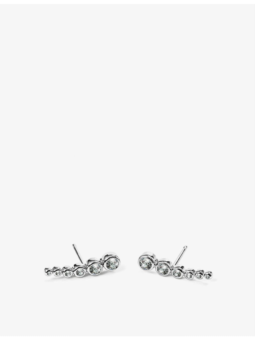 CARAT London sterling silver cubic zirconia climber earrings (British brand)