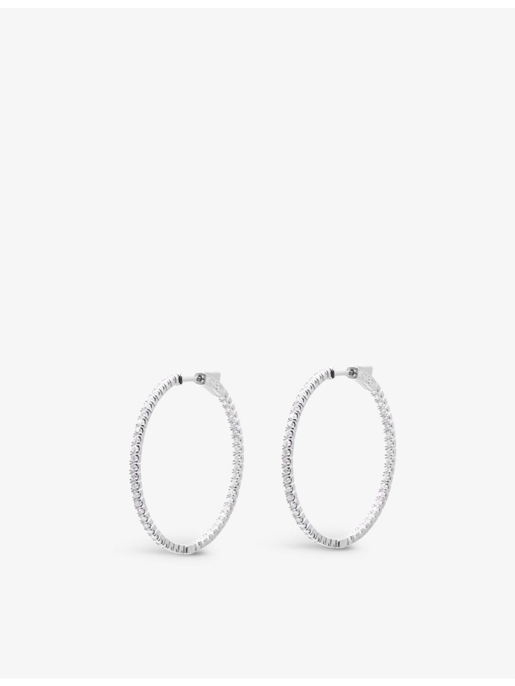 Carat London sterling-silver hoop earrings with cubic zirconia, imported from the UK