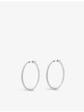 Carat London sterling-silver hoop earrings with cubic zirconia, imported from the UK