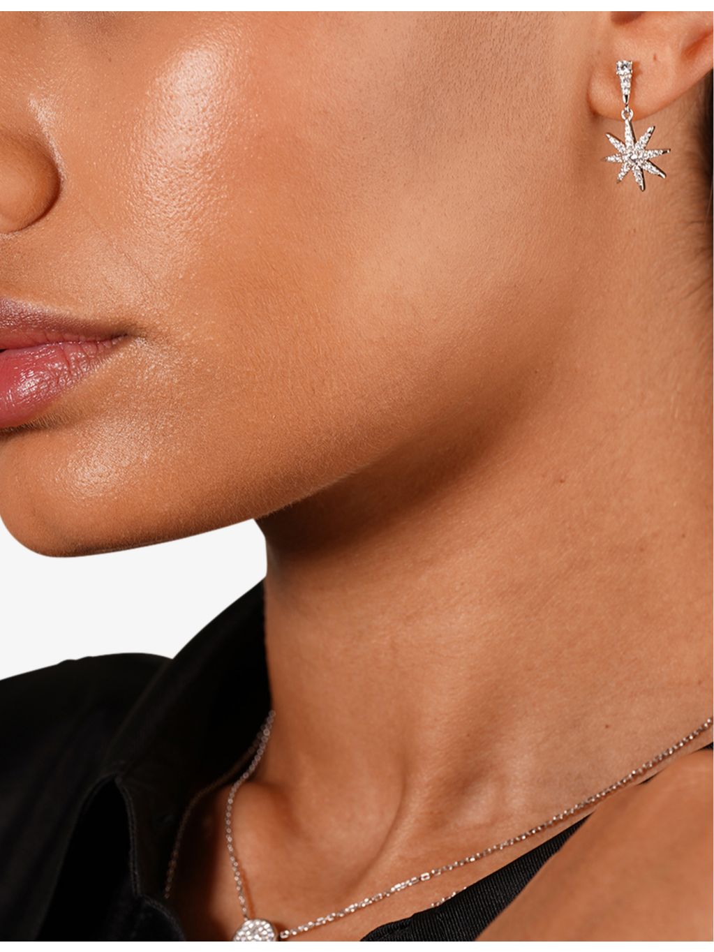 CARAT London star-shaped cubic zirconia drop earrings 2.3cm - British product