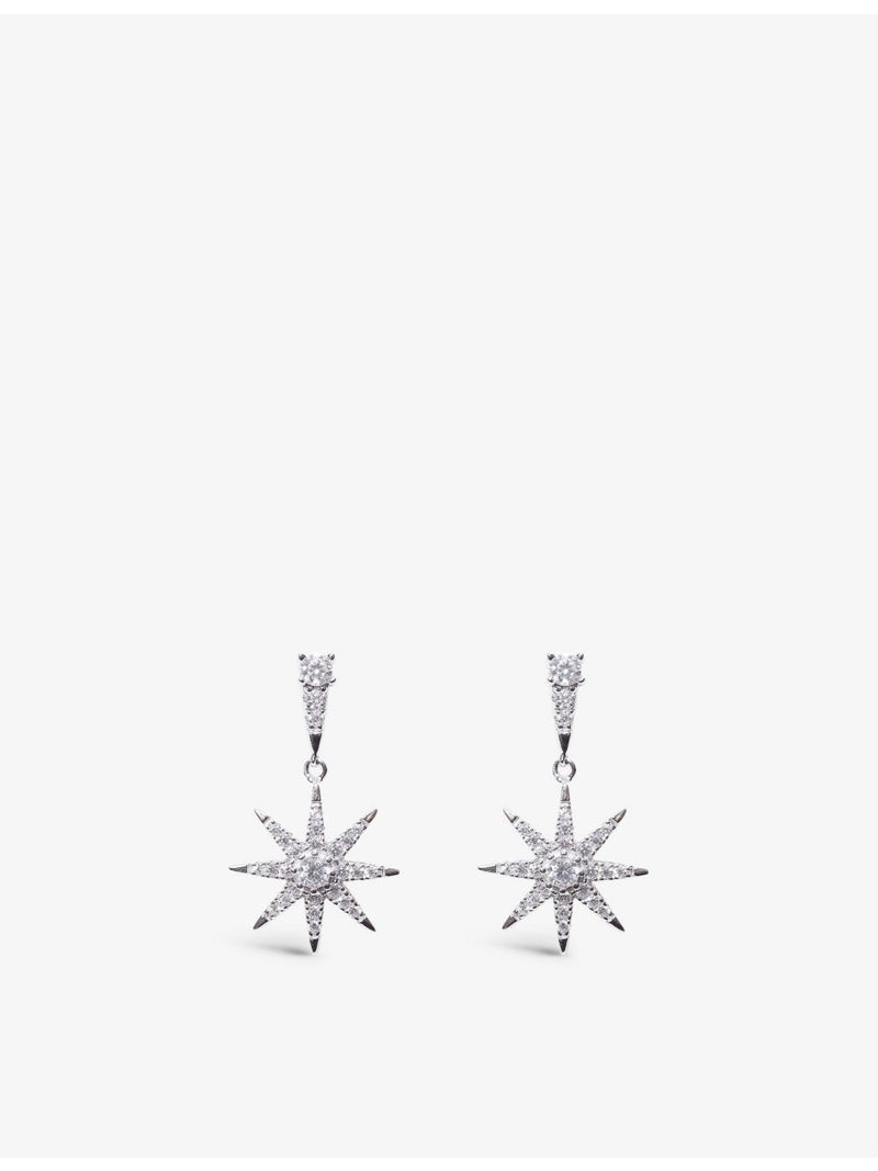 CARAT London star-shaped cubic zirconia drop earrings 2.3cm - British product