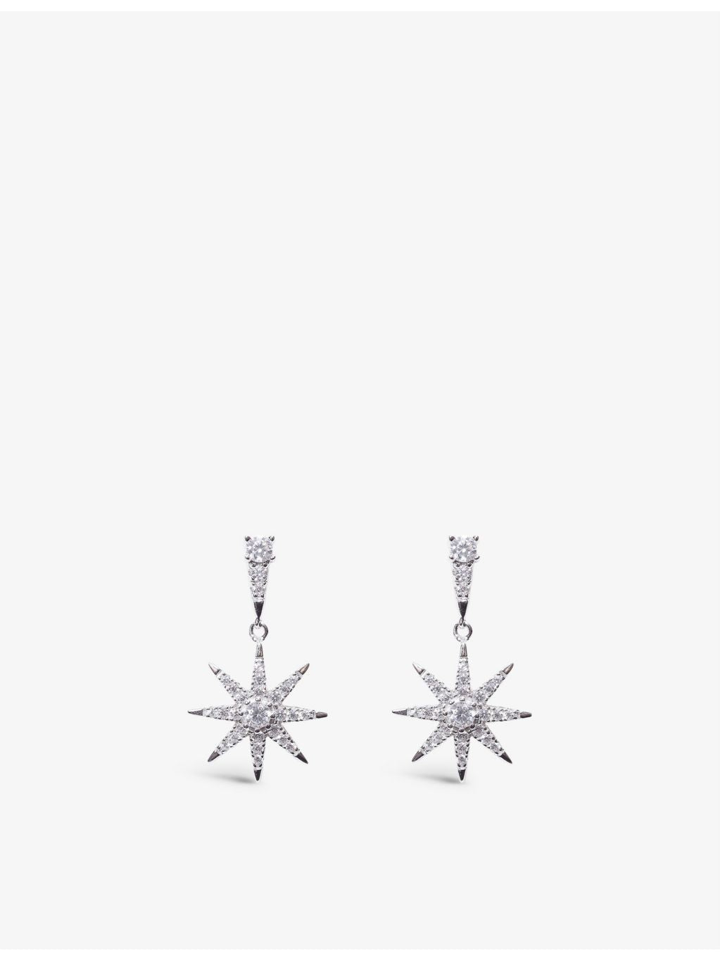 CARAT London star-shaped cubic zirconia drop earrings 2.3cm - British product