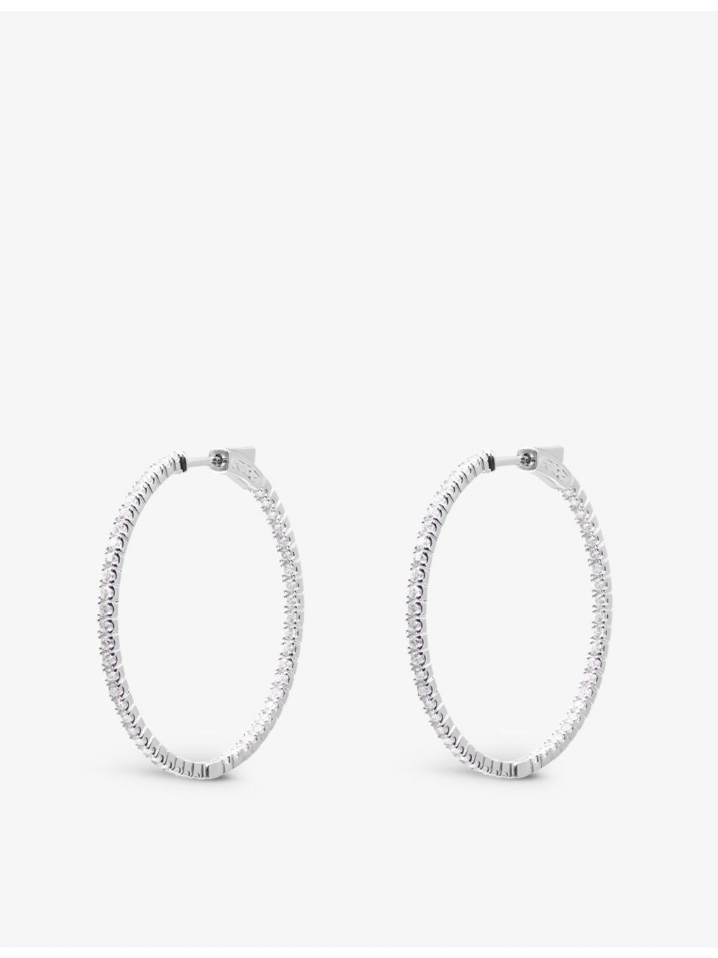 CARAT London Paloma sterling silver cubic zirconia hoop earrings - British product