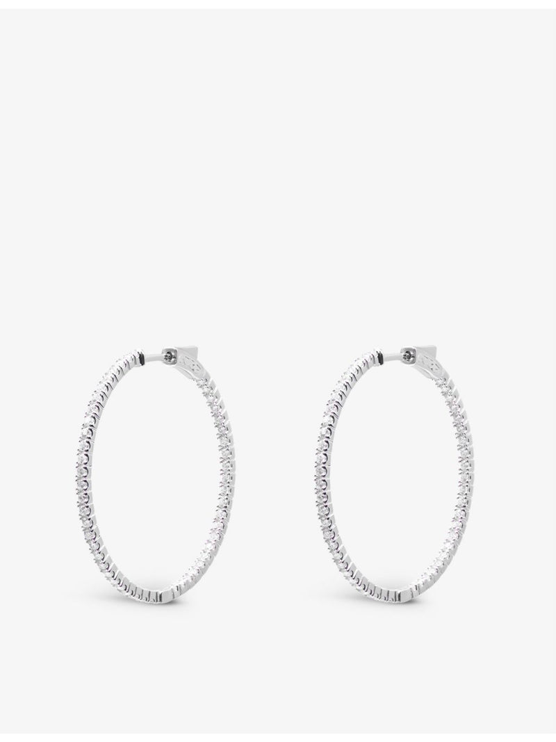 CARAT London Paloma sterling silver cubic zirconia hoop earrings - British product