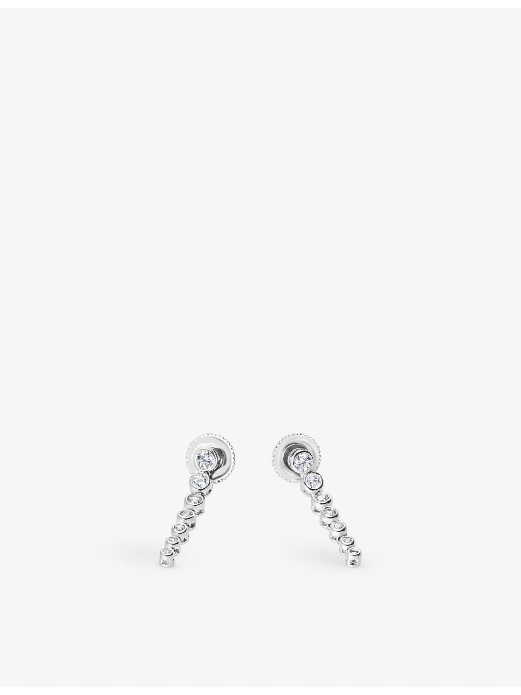 CARAT London sterling silver cubic zirconia drop earrings, imported from the UK