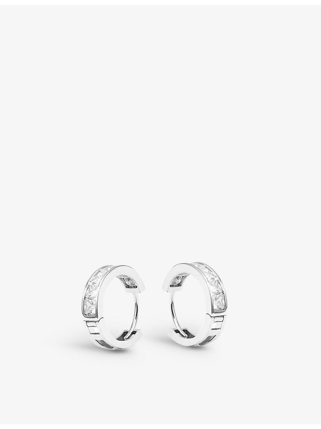 CARAT London sterling silver and cubic zirconia hoop earrings, imported from the UK
