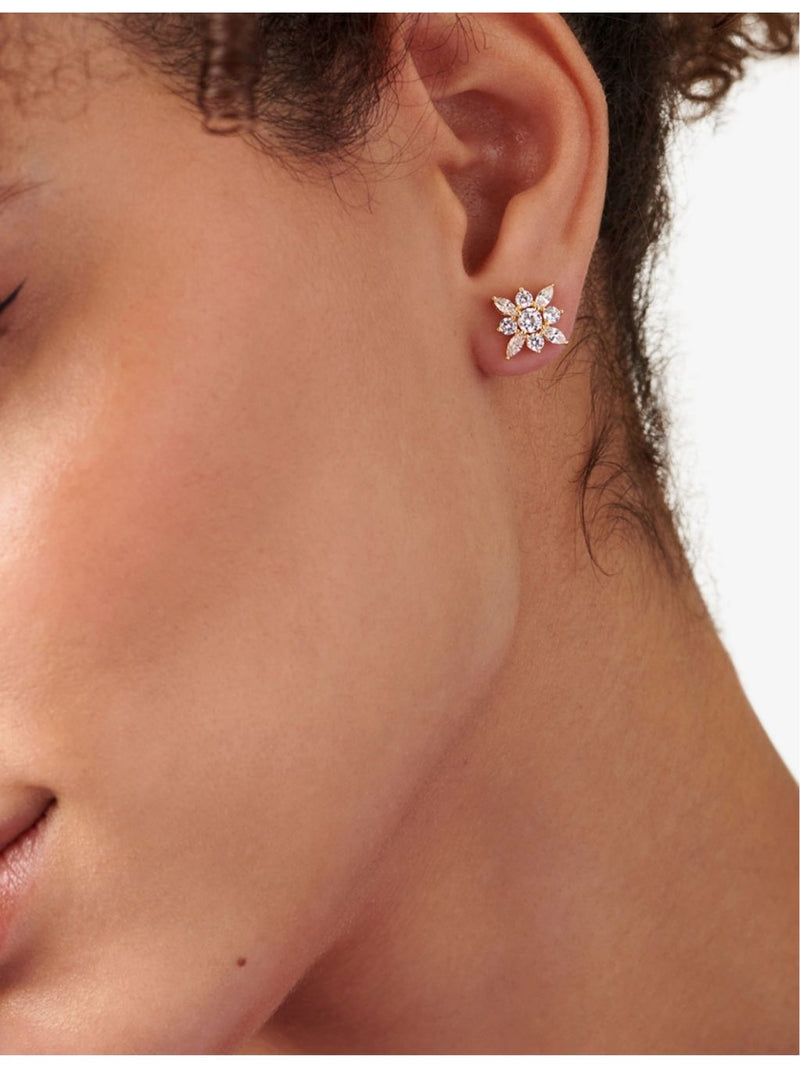CARAT London gold-plated vermeil cubic zirconia stud earrings, imported from the UK