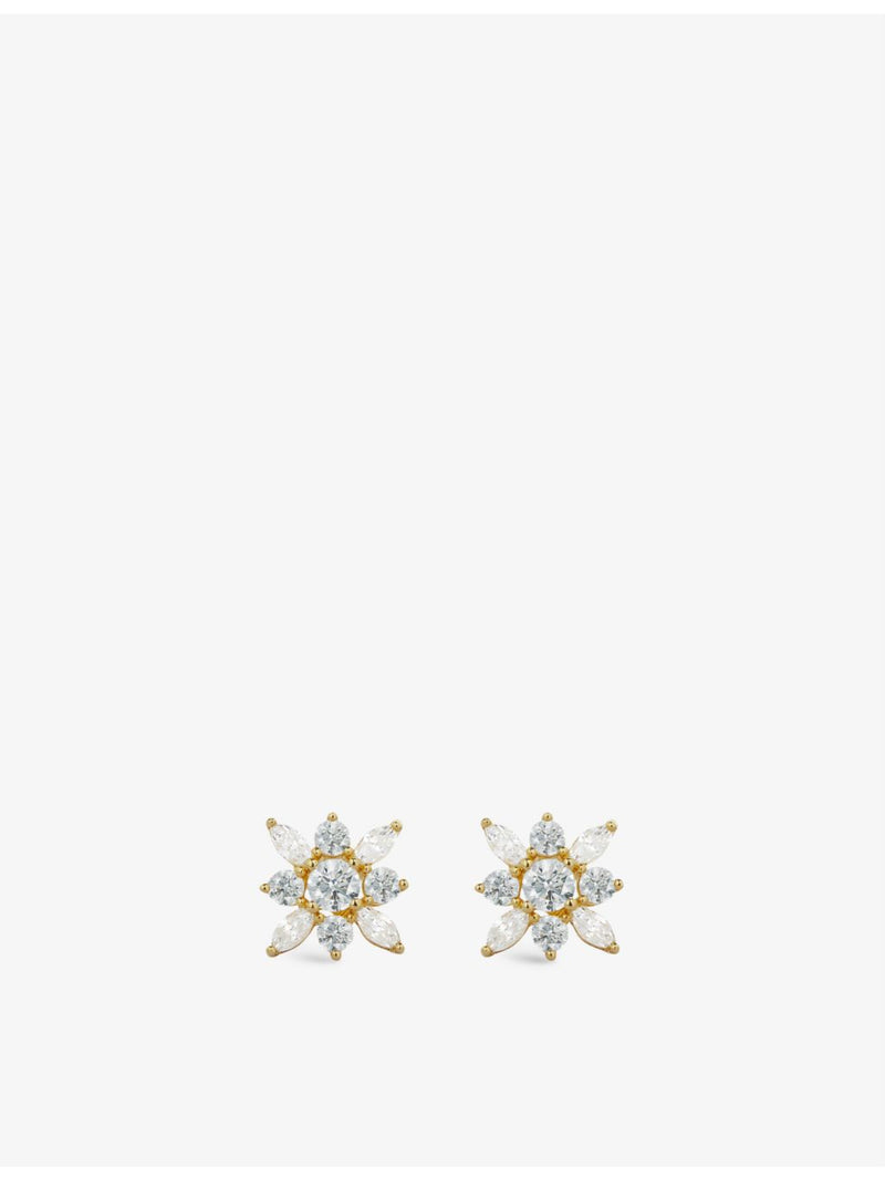 CARAT London gold-plated vermeil cubic zirconia stud earrings, imported from the UK