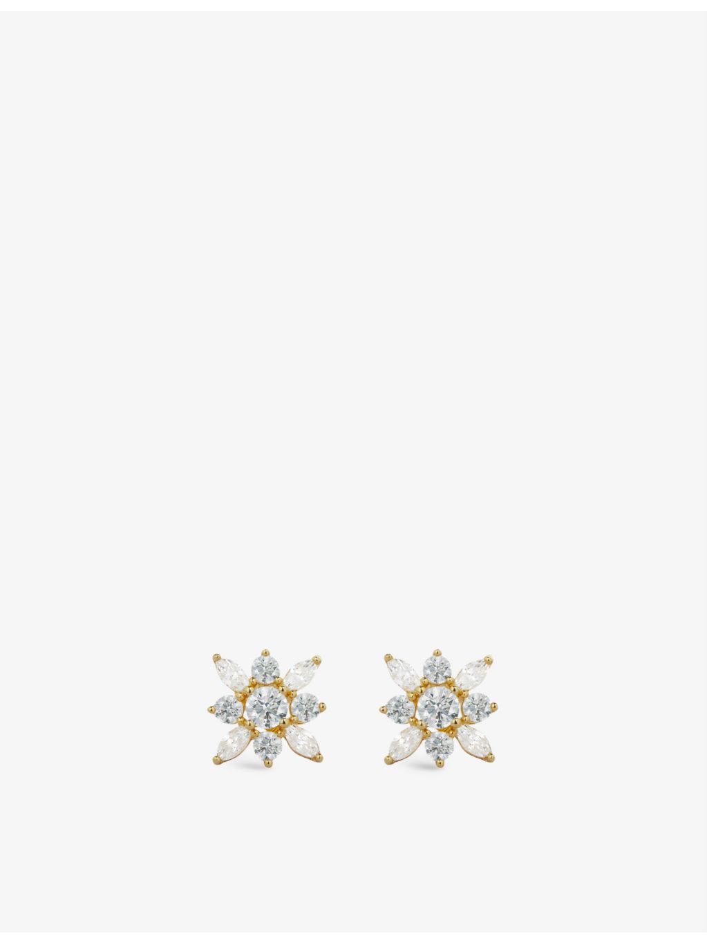 CARAT London gold-plated vermeil cubic zirconia stud earrings, imported from the UK