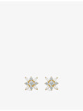 CARAT London gold-plated vermeil cubic zirconia stud earrings, imported from the UK
