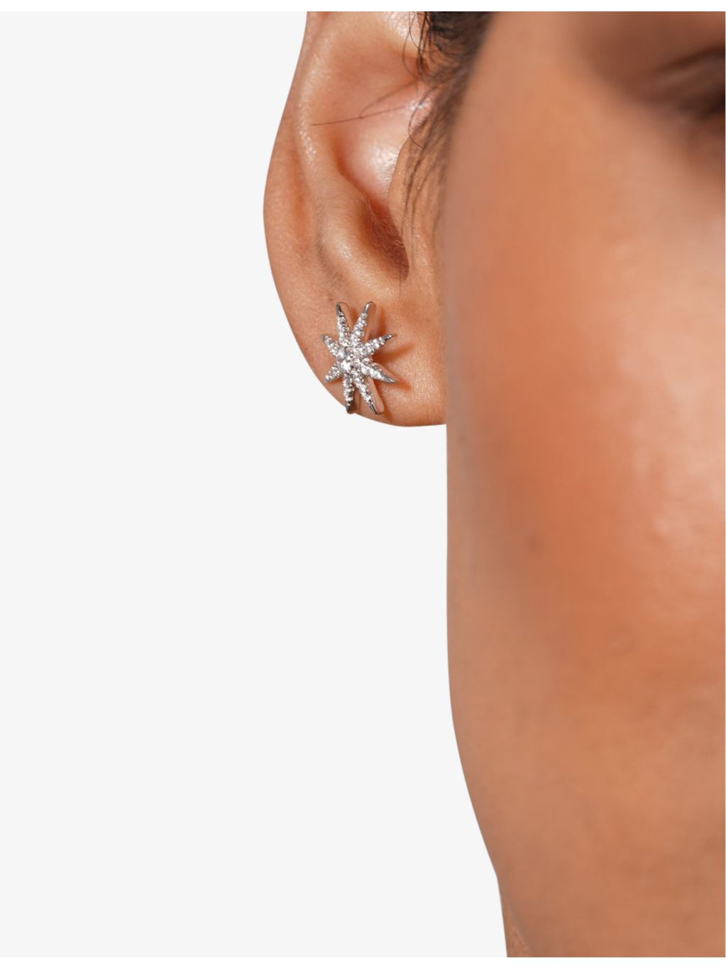 CARAT London star-shaped cubic zirconia stud earrings - British product