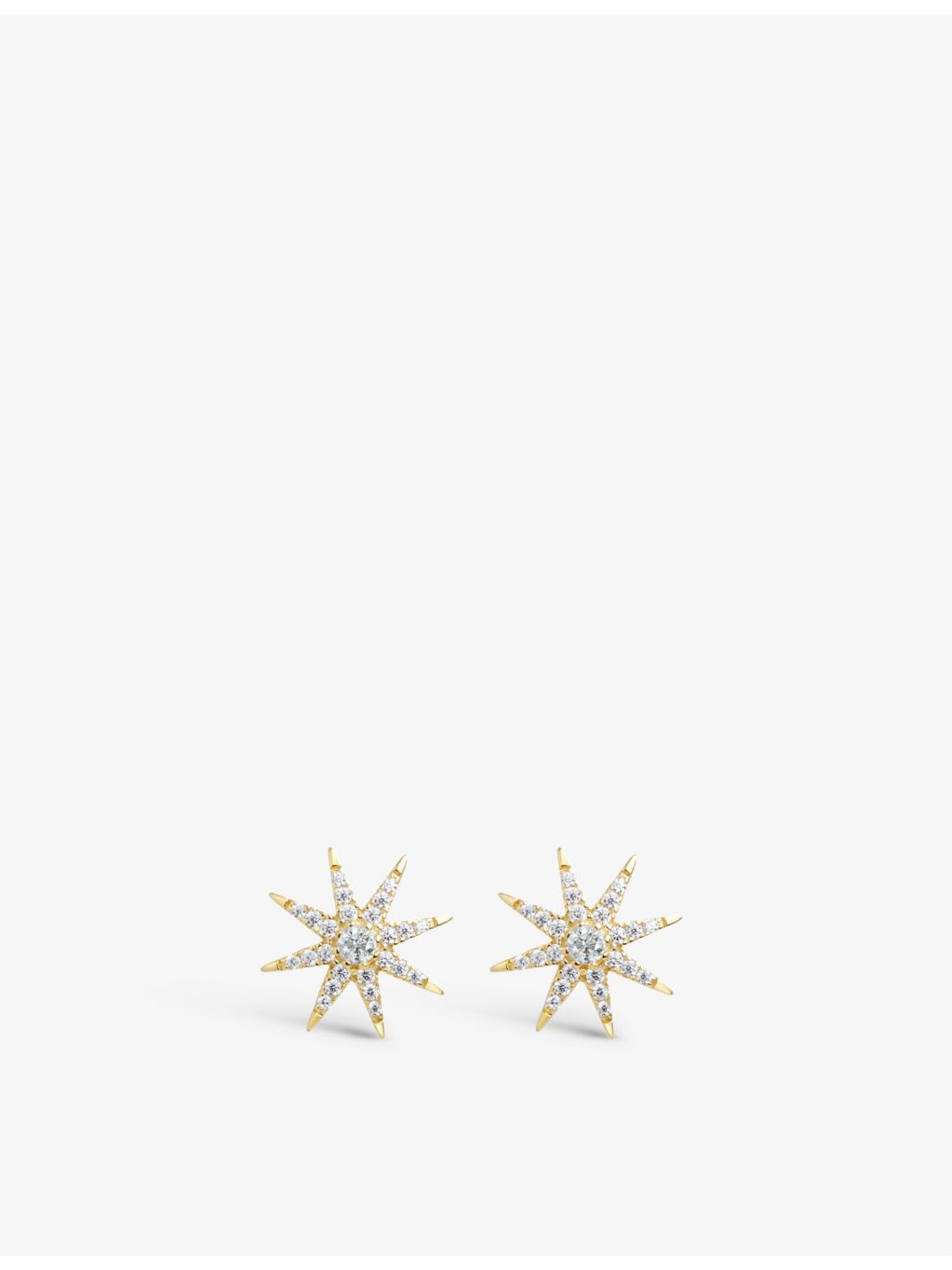 CARAT London star-shaped cubic zirconia stud earrings - British product
