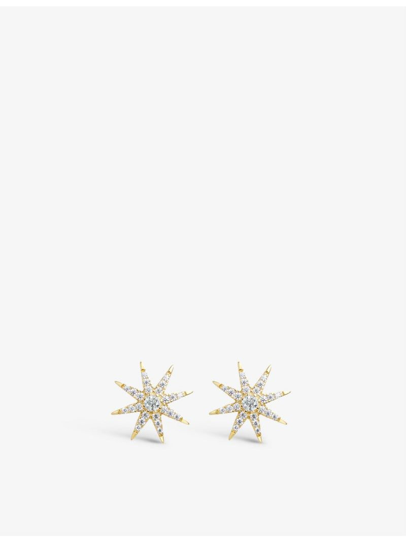 CARAT London star-shaped cubic zirconia stud earrings - British product