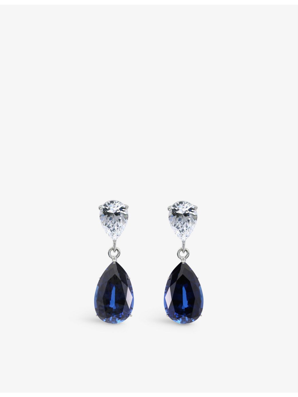 CARAT London Arabella drop earrings 9ct white gold, imported from the UK