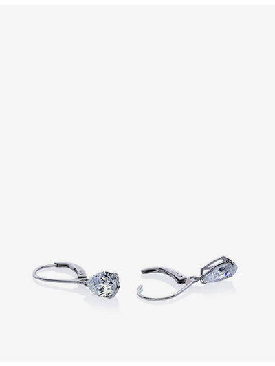 selfridges CARAT London Blythe Pear-Shaped 9ct White Gold Cubic Zirconia Drop Earrings- Buy online at McGrocer