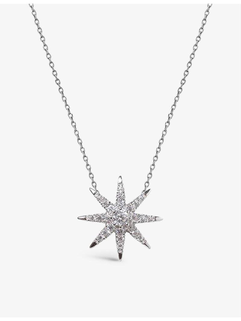 Carat London star-shaped sterling silver cubic zirconia pendant necklace (British brand)