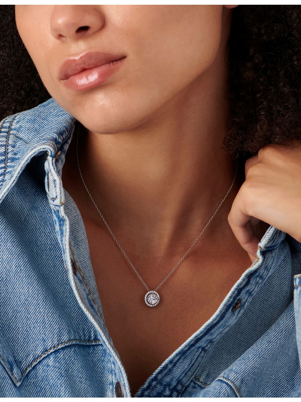 CARAT London Gwen sterling silver cubic zirconia necklace, imported from the UK