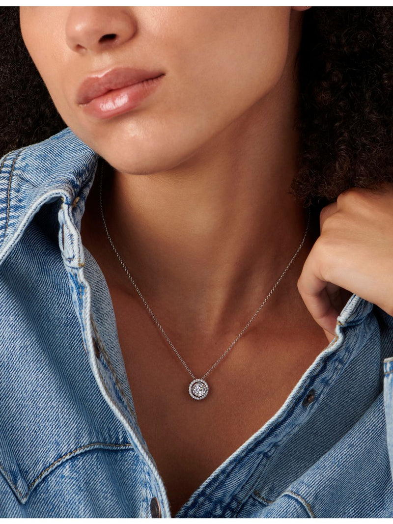 CARAT London Gwen sterling silver cubic zirconia necklace, imported from the UK