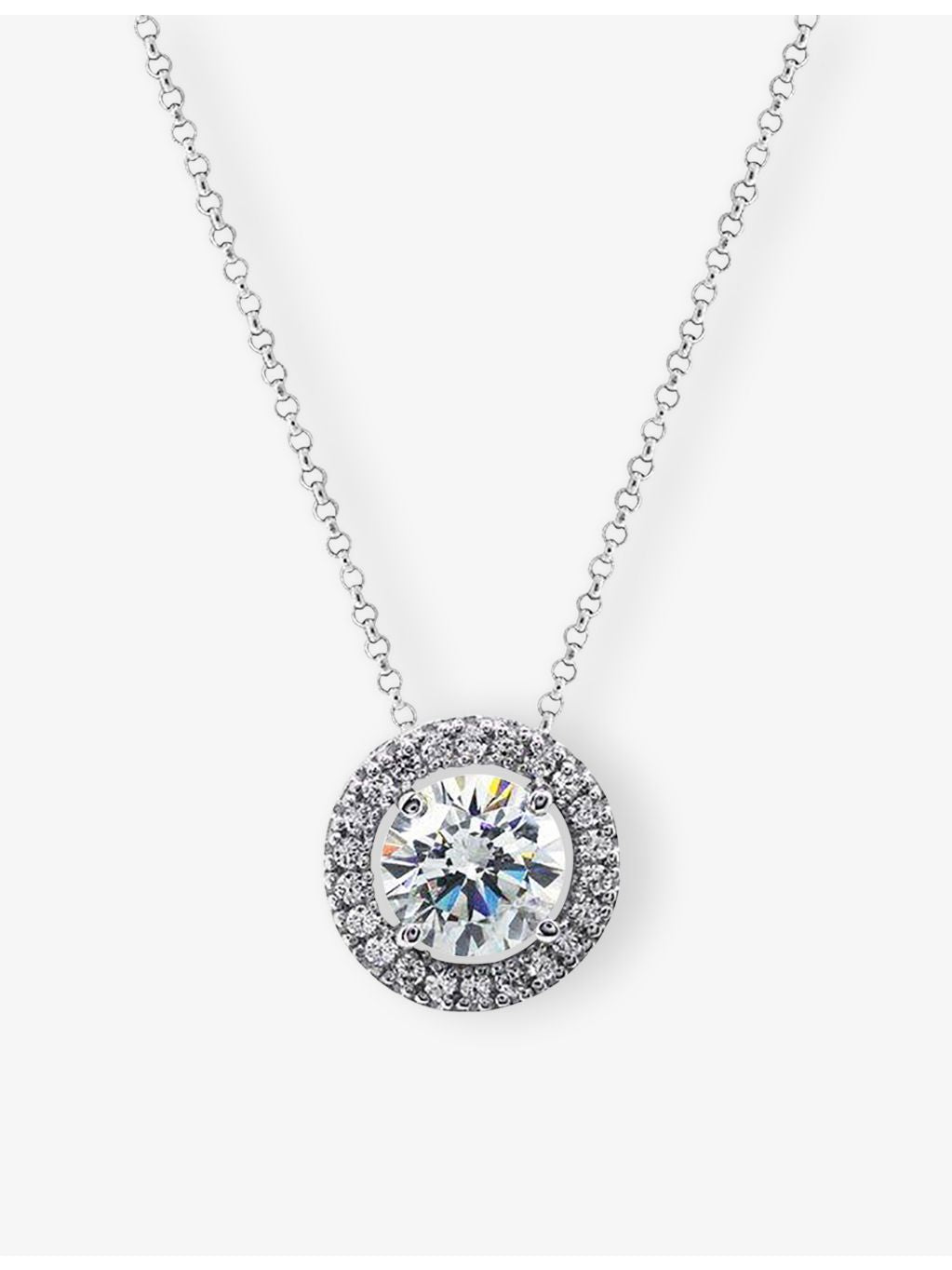 CARAT London Gwen sterling silver cubic zirconia necklace, imported from the UK