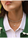 CARAT London Tulisa silver necklace with cubic zirconia, imported from the UK