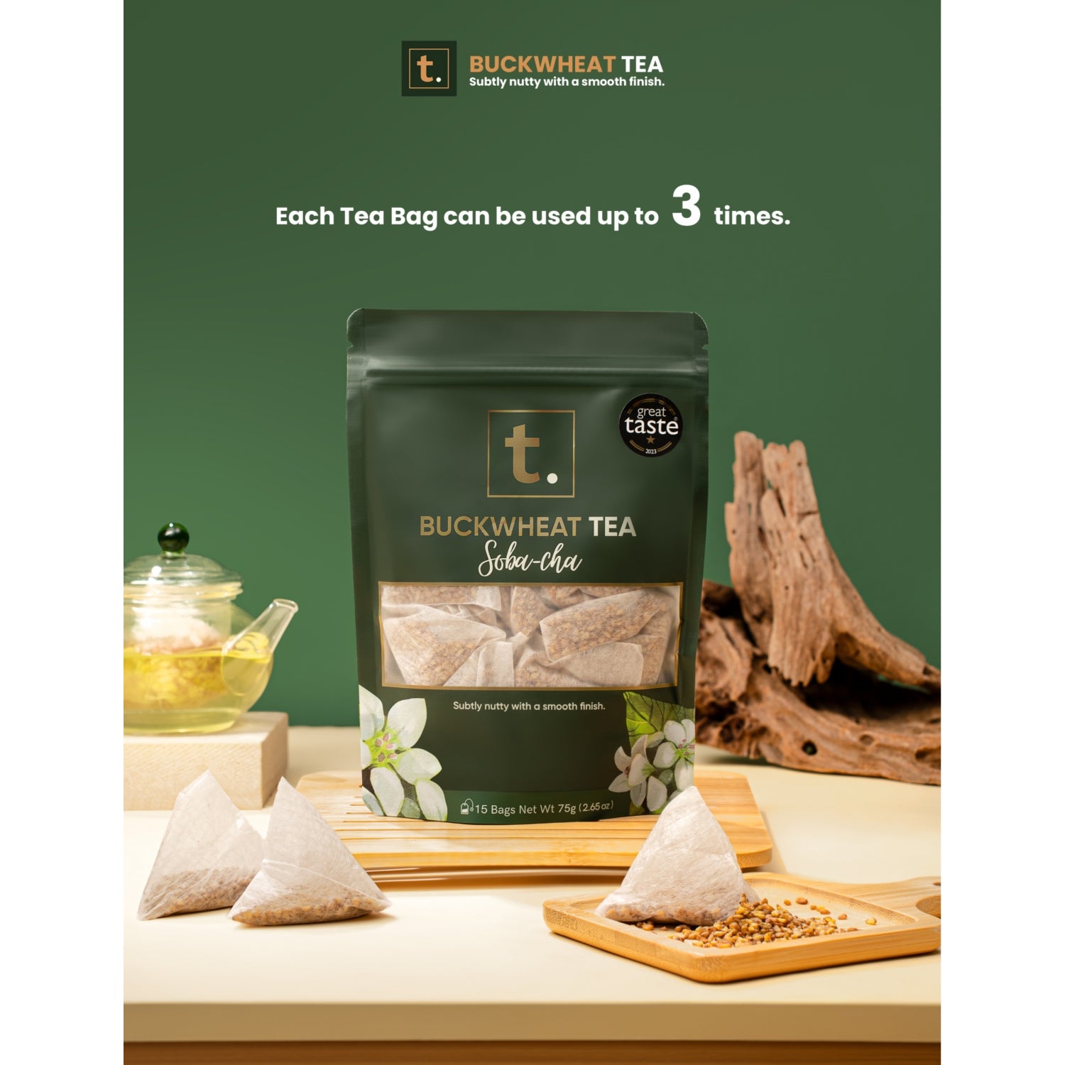 T. Buckwheat Tea roasted buckwheat 75g, imported from the UK