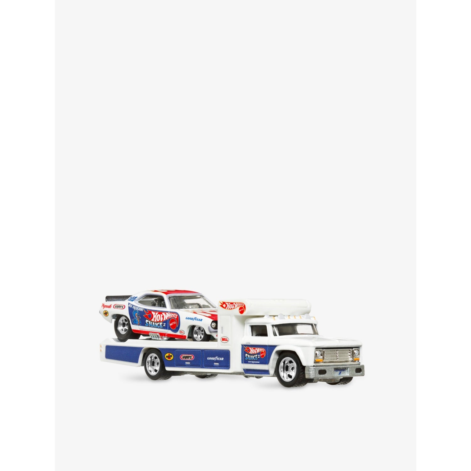 Hot Wheels Team Transport truck and race car 1:64 - British product