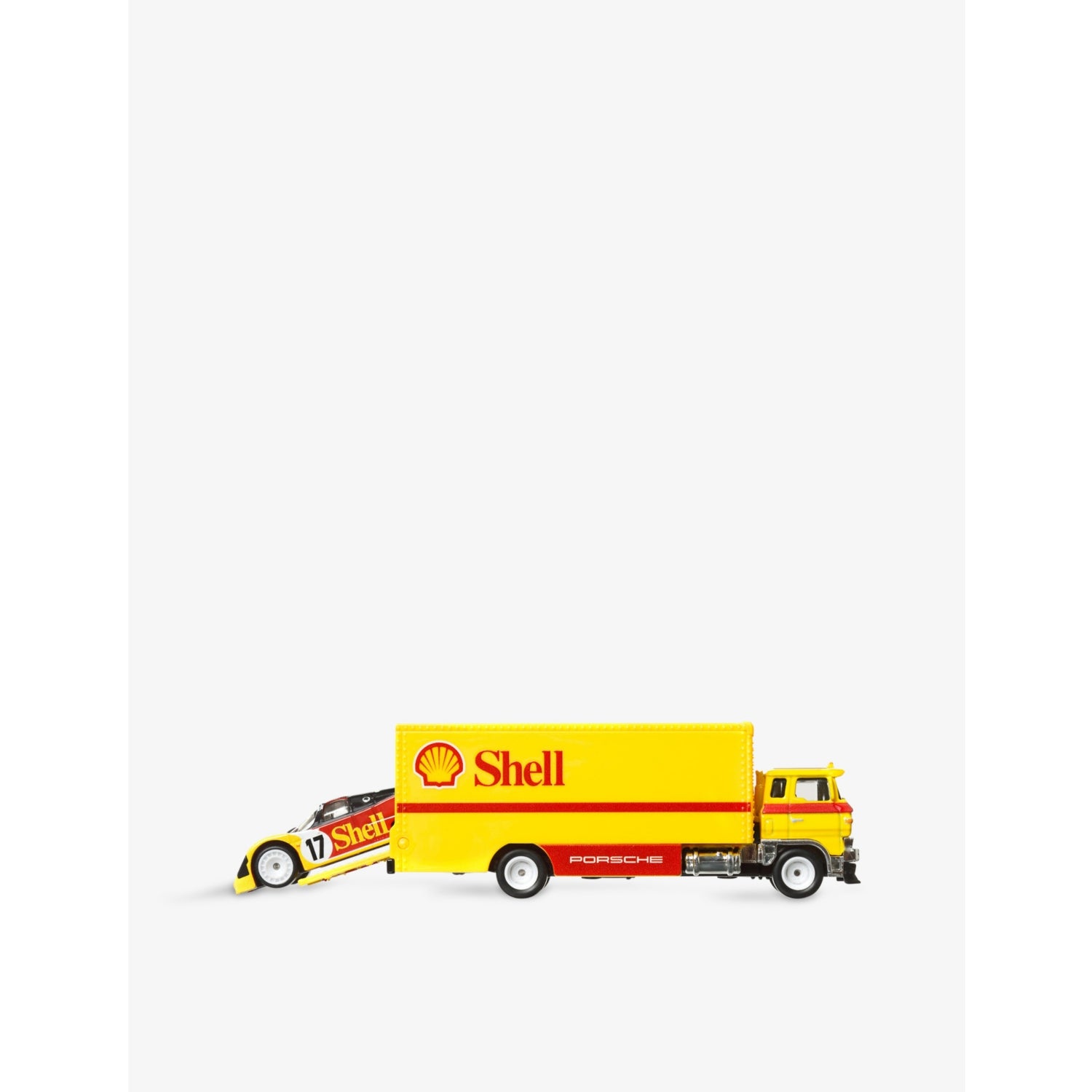 Hot Wheels Team Transport truck and race car 1:64 - British product