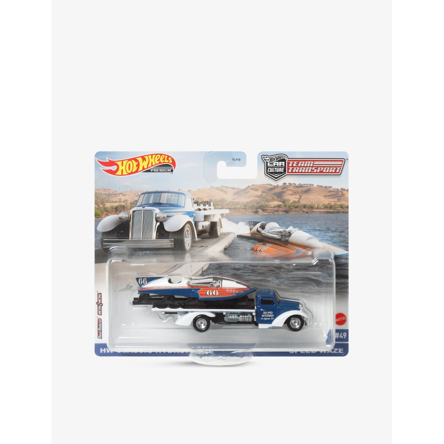 Hot Wheels Team Transport truck and race car 1:64 - British product