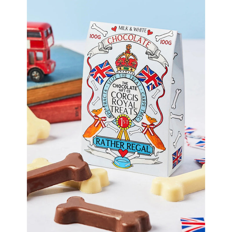 Sweet People corgi bone-shaped chocolates 100g (British brand)
