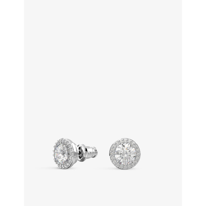Swarovski Constella rhodium-plated zirconia stud earrings 0.9cm - British product