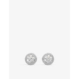 Swarovski Constella rhodium-plated zirconia stud earrings 0.9cm - British product