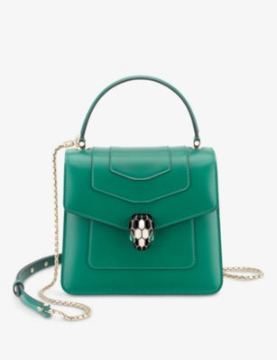 Serpenti Forever leather top-handle bag - Blue