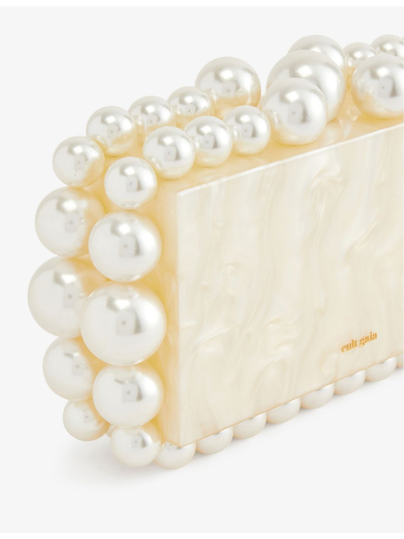 Cult Gaia faux-pearl acrylic clutch bag - British product