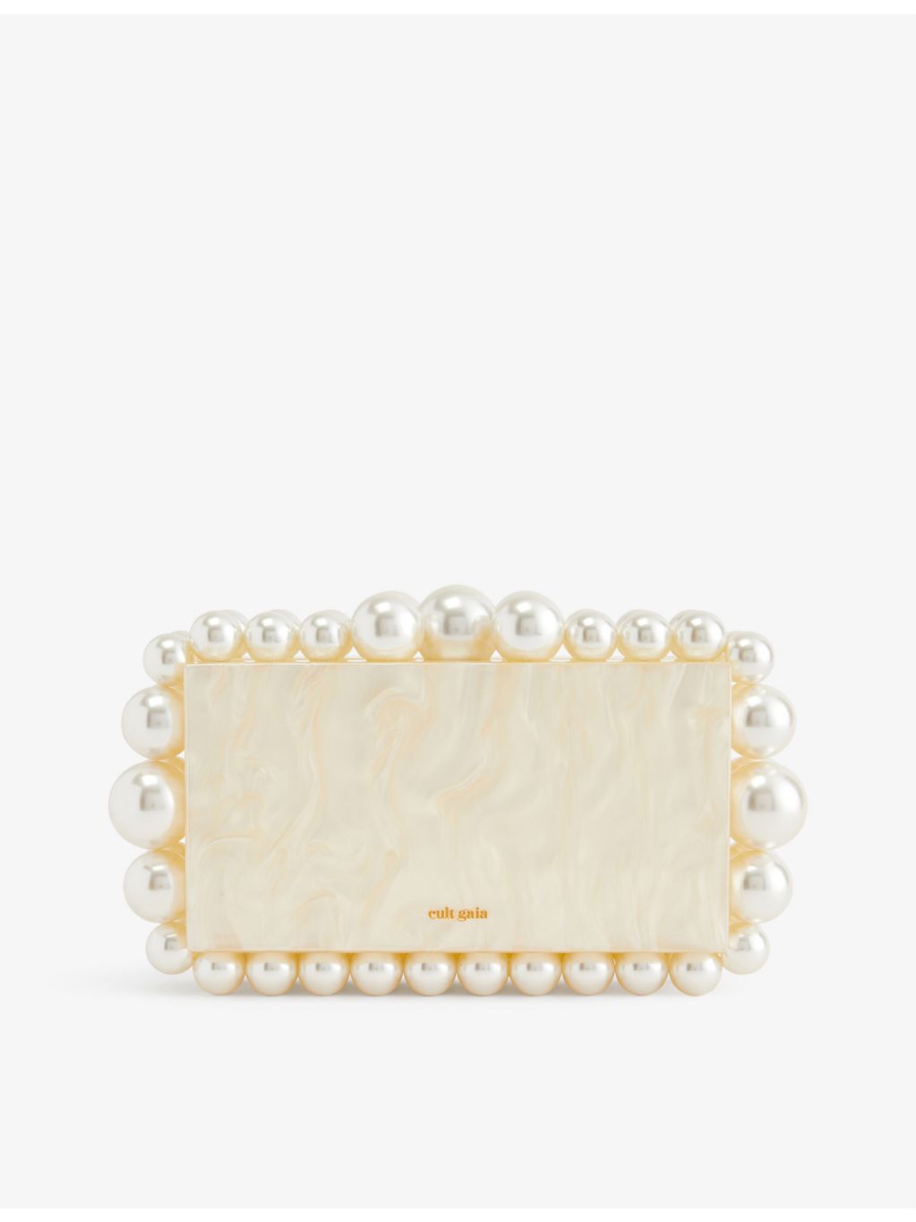 Cult Gaia faux-pearl acrylic clutch bag - British product