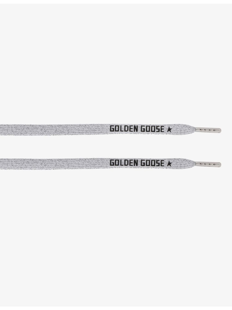 Golden Goose woven laces with star and silver-tone metal, UK version
