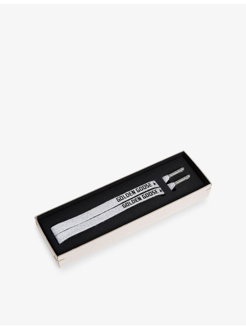 Golden Goose woven laces with star and silver-tone metal, UK version