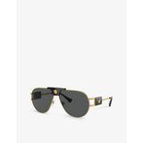 Versace VE2252 aviator-frame steel sunglasses - British product