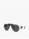 Versace VE2252 aviator-frame steel sunglasses - British product