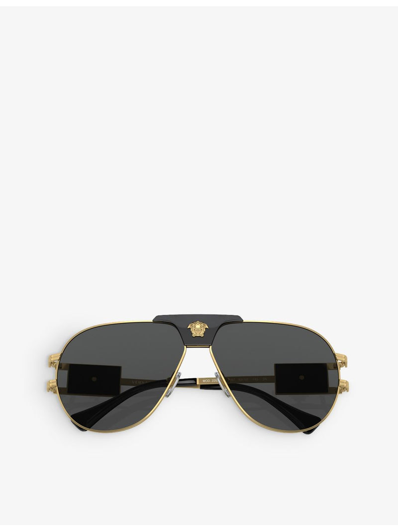 Versace VE2252 aviator-frame steel sunglasses - British product