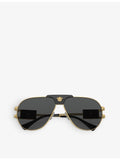 Versace VE2252 aviator-frame steel sunglasses - British product