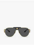 Versace VE2252 aviator-frame steel sunglasses - British product