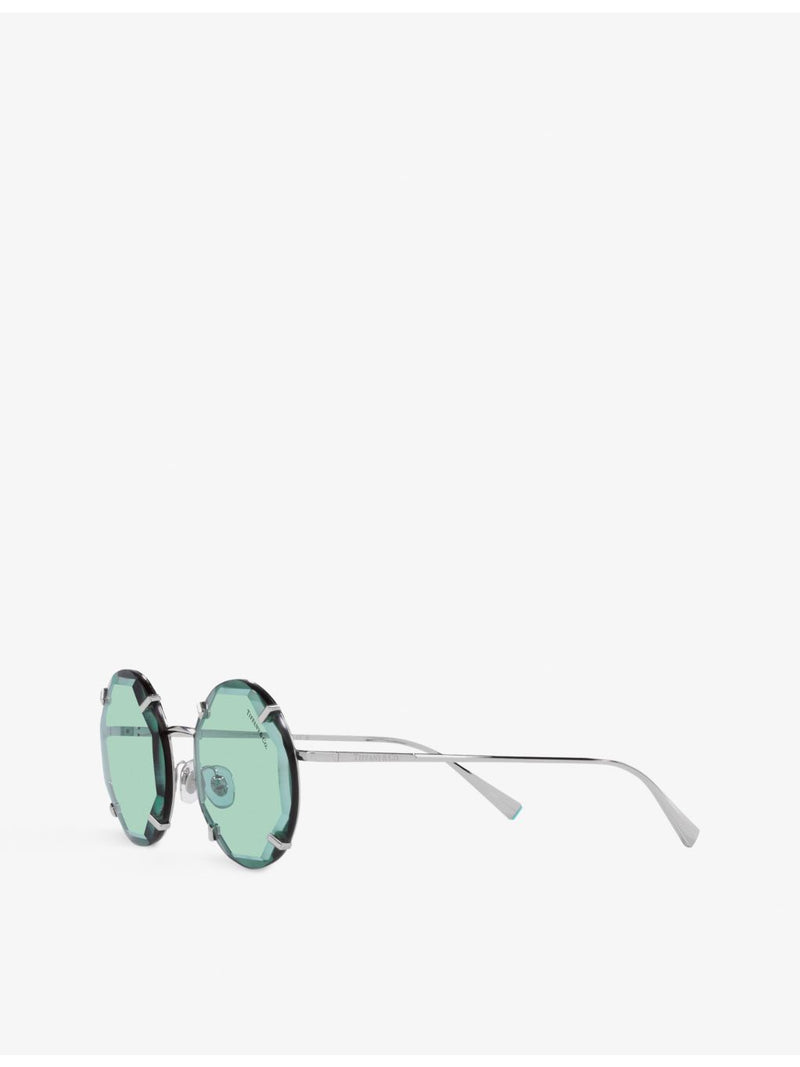 Tiffany & Co. TF3091 round-frame metal sunglasses - British product