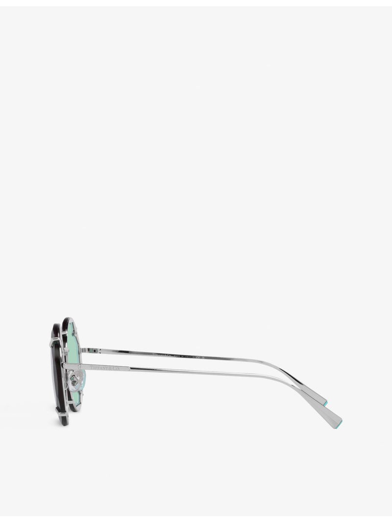 Tiffany & Co. TF3091 round-frame metal sunglasses - British product